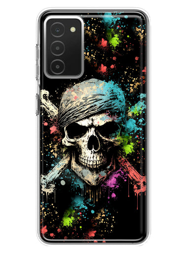 Samsung Galaxy A03S Fantasy Paint Splash Pirate Skull Hybrid Protective Phone Case Cover