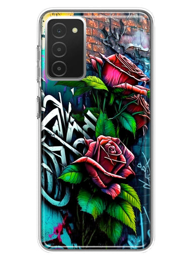 Samsung Galaxy A03S Red Roses Graffiti Painting Art Hybrid Protective Phone Case Cover