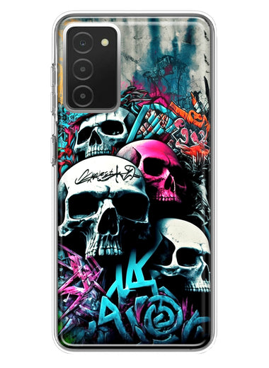 Samsung Galaxy A03S Skulls Graffiti Painting Art Hybrid Protective Phone Case Cover