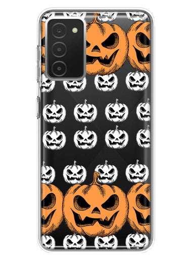 Samsung Galaxy A03S Halloween Spooky Horror Scary Jack O Lantern Pumpkins Hybrid Protective Phone Case Cover