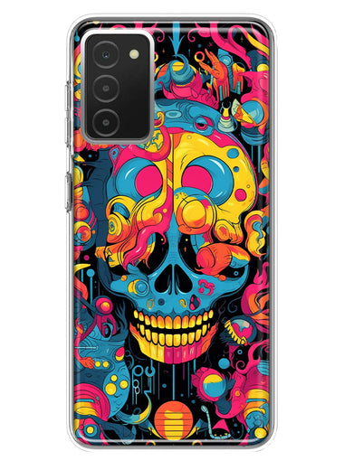 Samsung Galaxy A03S Psychedelic Trippy Death Skull Pop Art Hybrid Protective Phone Case Cover