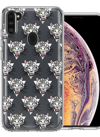 Samsung Galaxy A11 Fierce Tiger Polkadots Design Double Layer Phone Case Cover