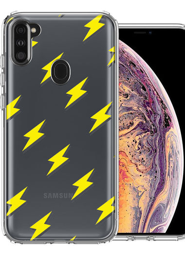 Samsung Galaxy A11 Electric Lightning Bolts Design Double Layer Phone Case Cover