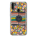 Samsung Galaxy A11 Choose Happy Smiley Face Retro Vintage Groovy 70s Style Hybrid Protective Phone Case Cover