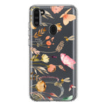Samsung Galaxy A11 Peach Meadow Wildflowers Butterflies Bees Watercolor Floral Hybrid Protective Phone Case Cover