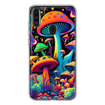 Samsung Galaxy A11 Neon Rainbow Psychedelic Indie Hippie Mushrooms Hybrid Protective Phone Case Cover
