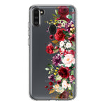 Samsung Galaxy A11 Red Summer Watercolor Floral Bouquets Ruby Flowers Hybrid Protective Phone Case Cover
