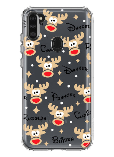 Samsung Galaxy A11 Red Nose Reindeer Christmas Winter Holiday Hybrid Protective Phone Case Cover