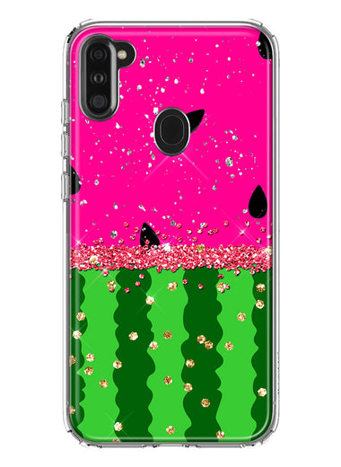 Samsung Galaxy A11 Summer Watermelon Sugar Vacation Tropical Fruit Pink Green Hybrid Protective Phone Case Cover