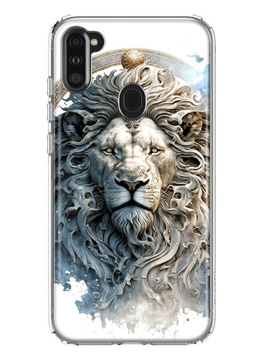Samsung Galaxy A11 Abstract Lion Sculpture Hybrid Protective Phone Case Cover