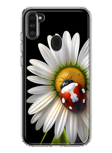 Samsung Galaxy A11 Cute White Daisy Red Ladybug Double Layer Phone Case Cover