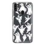 Samsung Galaxy A11 Cute Halloween Spooky Floating Ghosts Horror Scary Hybrid Protective Phone Case Cover