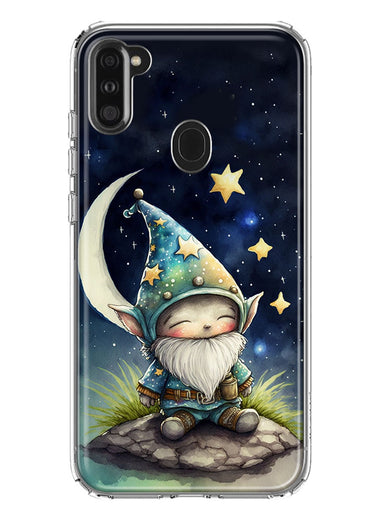 Samsung Galaxy A11 Stars Moon Starry Night Space Gnome Hybrid Protective Phone Case Cover