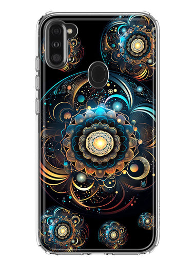 Samsung Galaxy A11 Mandala Geometry Abstract Multiverse Pattern Hybrid Protective Phone Case Cover