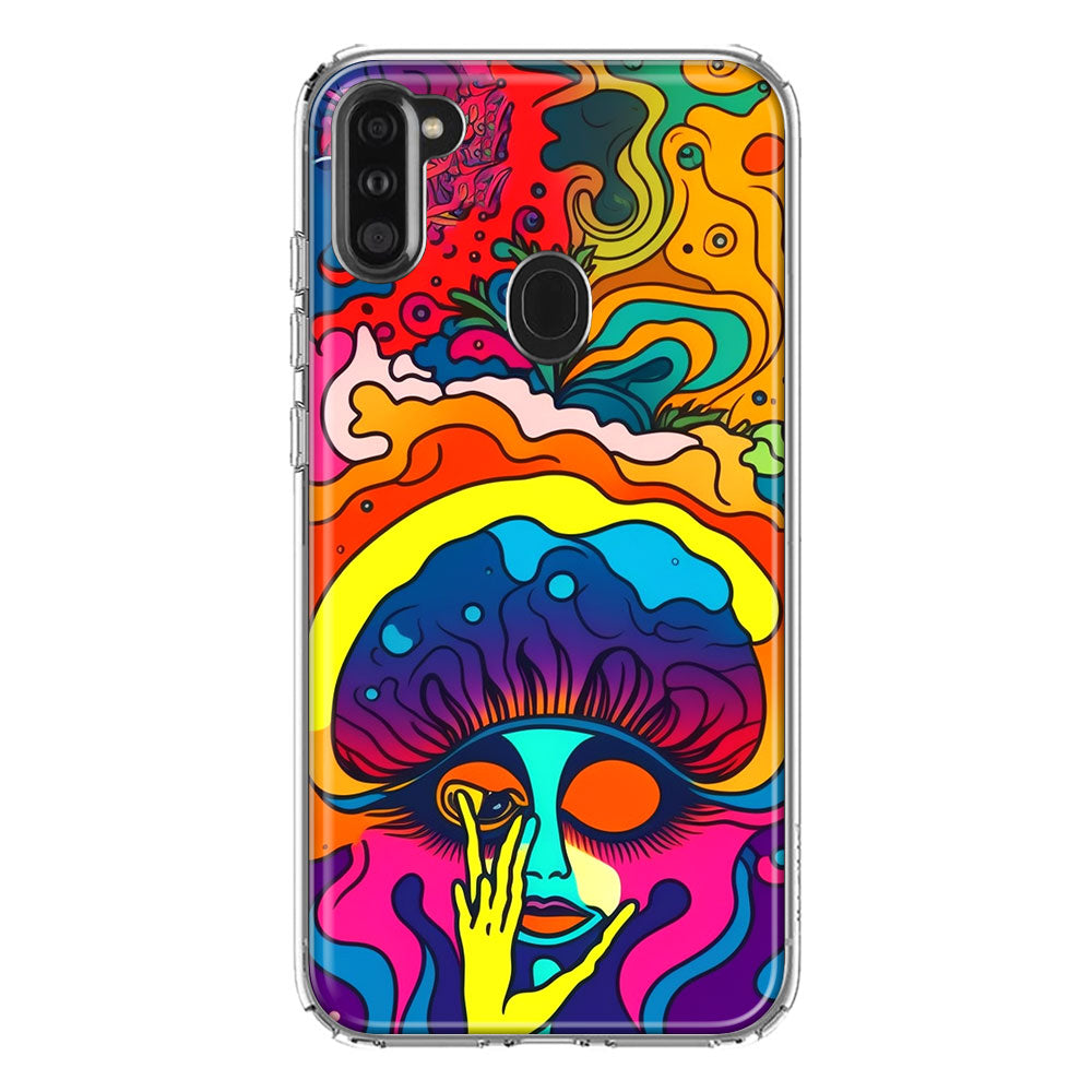 Neon Rainbow Psychedelic Trippy Hippie Big Brain Design Samsung