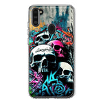 Samsung Galaxy A11 Skulls Graffiti Painting Art Hybrid Protective Phone Case Cover