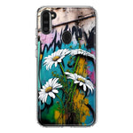 Samsung Galaxy A11 White Daisies Graffiti Wall Art Painting Hybrid Protective Phone Case Cover