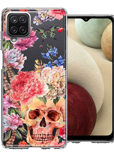 For Samsung Galaxy A12 Indie Spring Peace Skull Feathers Floral Butterfly Flowers Phone Case Cover