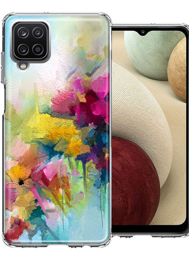 For Samsung Galaxy A12 Watercolor Flowers Abstract Spring Colorful Floral Painting Phone Case Cover
