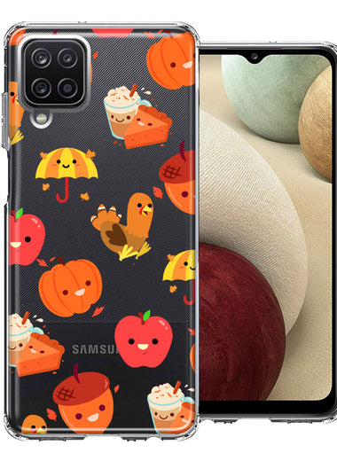 Samsung Galaxy A12 Thanksgiving Autumn Fall Design Double Layer Phone Case Cover