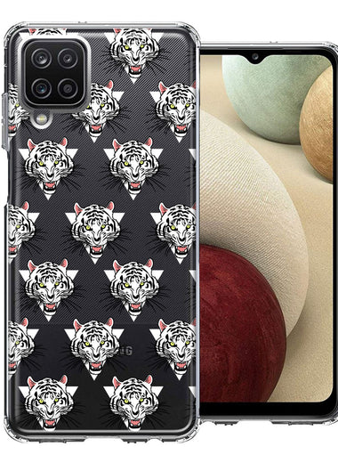 Samsung Galaxy A12 Fierce Tiger Polkadots Design Double Layer Phone Case Cover