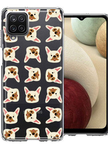 Samsung Galaxy A12 Frenchie Bulldog Polkadots Design Double Layer Phone Case Cover