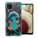 Samsung Galaxy A12 Moon Green Jaguar Design Double Layer Phone Case Cover