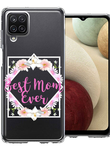 Samsung Galaxy A12 Best Mom Ever Mother's Day Flowers Double Layer Phone Case Cover