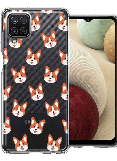 Samsung Galaxy A12 Shiba Inu Polkadots Design Double Layer Phone Case Cover