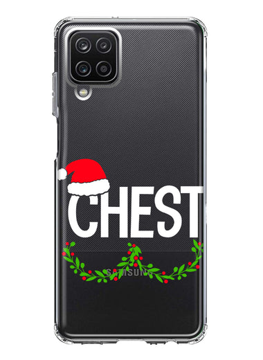 Samsung Galaxy A12 Christmas Funny Ornaments Couples Chest Nuts Hybrid Protective Phone Case Cover