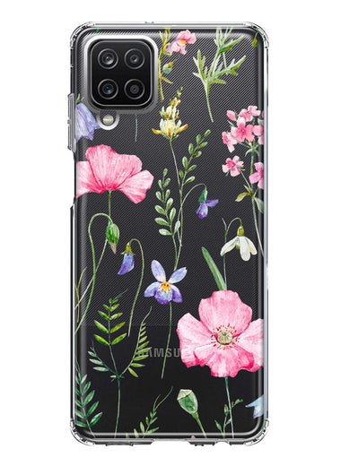 Samsung Galaxy A12 Spring Pastel Wild Flowers Summer Classy Elegant Beautiful Hybrid Protective Phone Case Cover