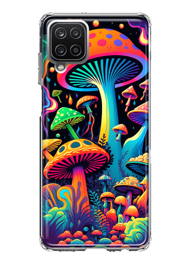Samsung Galaxy A22 5G Neon Rainbow Psychedelic Indie Hippie Mushrooms Hybrid Protective Phone Case Cover