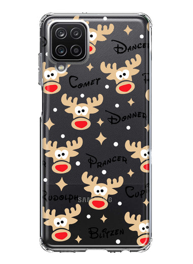 Samsung Galaxy A12 Red Nose Reindeer Christmas Winter Holiday Hybrid Protective Phone Case Cover