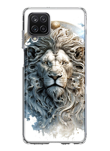 Samsung Galaxy A12 Abstract Lion Sculpture Hybrid Protective Phone Case Cover