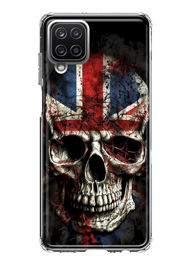Samsung Galaxy A12 British UK Flag Skull Hybrid Protective Phone Case Cover