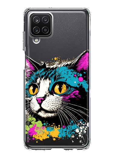Samsung Galaxy A22 5G Cool Cat Oil Paint Pop Art Hybrid Protective Phone Case Cover