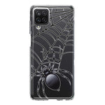 Samsung Galaxy A12 Creepy Black Spider Web Halloween Horror Spooky Hybrid Protective Phone Case Cover