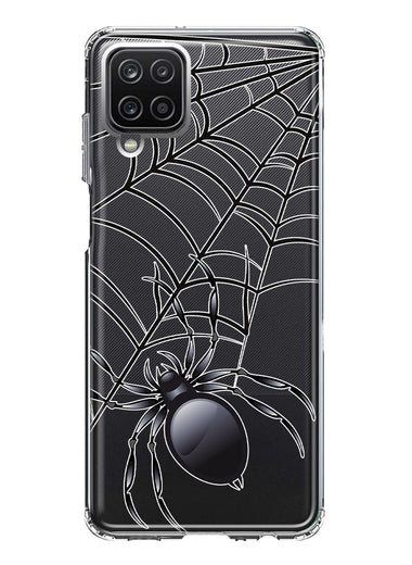 Samsung Galaxy A22 5G Creepy Black Spider Web Halloween Horror Spooky Hybrid Protective Phone Case Cover