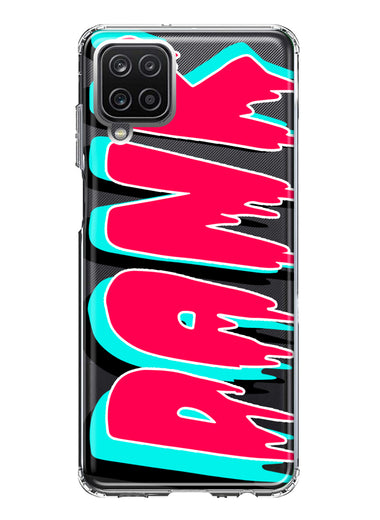 Samsung Galaxy A22 5G Teal Pink Clear Funny Text Quote Dank Hybrid Protective Phone Case Cover