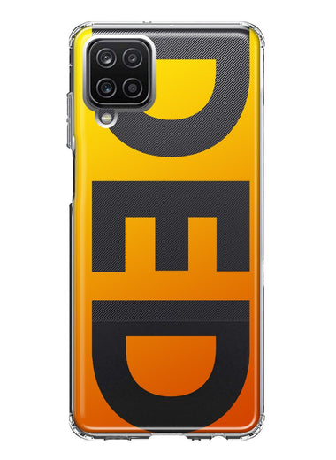 Samsung Galaxy A22 5G Orange Yellow Clear Funny Text Quote Ded Hybrid Protective Phone Case Cover