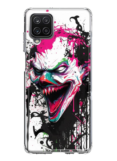 Samsung Galaxy A12 Evil Joker Face Painting Graffiti Hybrid Protective Phone Case Cover