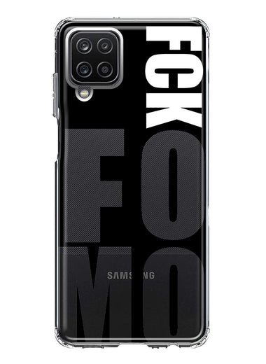 Samsung Galaxy A22 5G Black Clear Funny Text Quote Fckfomo Hybrid Protective Phone Case Cover