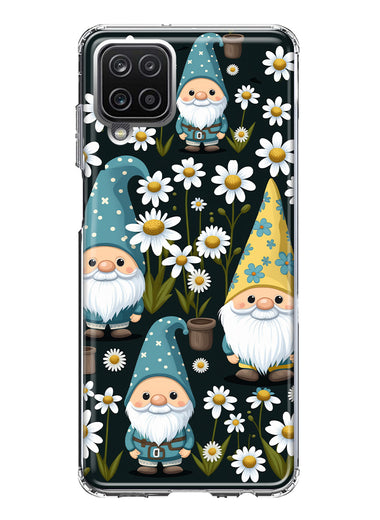 Samsung Galaxy A22 5G Cute White Daisies Gnomes Flowers Floral Double Layer Phone Case Cover