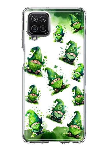 Samsung Galaxy A22 5G Gnomes Shamrock Lucky Green Clover St. Patrick Hybrid Protective Phone Case Cover