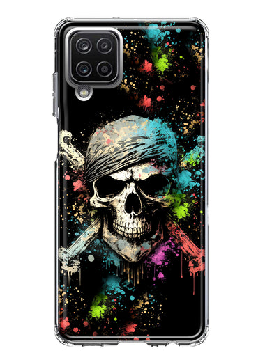 Samsung Galaxy A22 5G Fantasy Paint Splash Pirate Skull Hybrid Protective Phone Case Cover