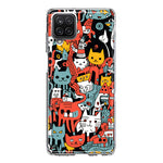 Samsung Galaxy A12 Psychedelic Cute Cats Friends Pop Art Hybrid Protective Phone Case Cover