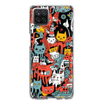 Samsung Galaxy A22 5G Psychedelic Cute Cats Friends Pop Art Hybrid Protective Phone Case Cover