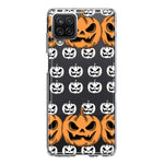 Samsung Galaxy A12 Halloween Spooky Horror Scary Jack O Lantern Pumpkins Hybrid Protective Phone Case Cover