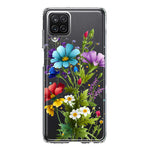 Samsung Galaxy A22 5G Purple Yellow Red Spring Flowers Floral Hybrid Protective Phone Case Cover