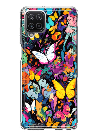 Samsung Galaxy A12 Psychedelic Trippy Butterflies Pop Art Hybrid Protective Phone Case Cover